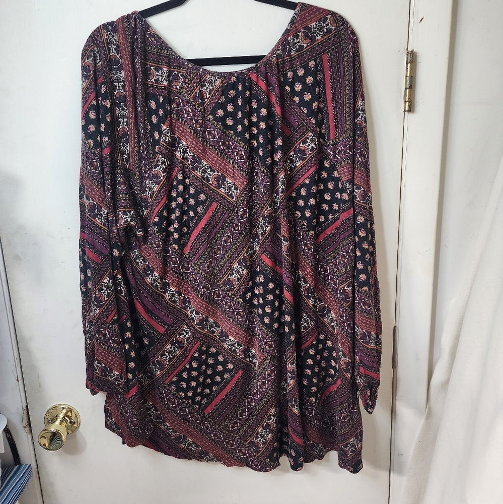 Chelsea Studio Multi-Color Long Sleeve Plus Size 1X 22/24 Top - Picture 2 of 9